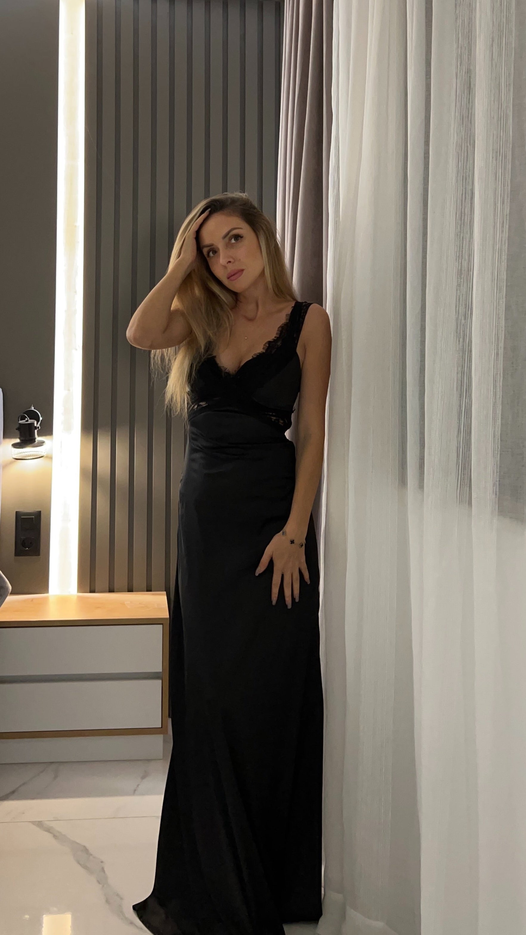 Рокля VALERE (black satin)